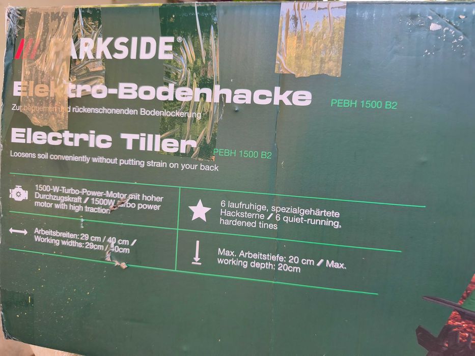 Чисто нова електрическа мотофреза Parkside PEBH 1500 B2 1500W, тествана и проверена