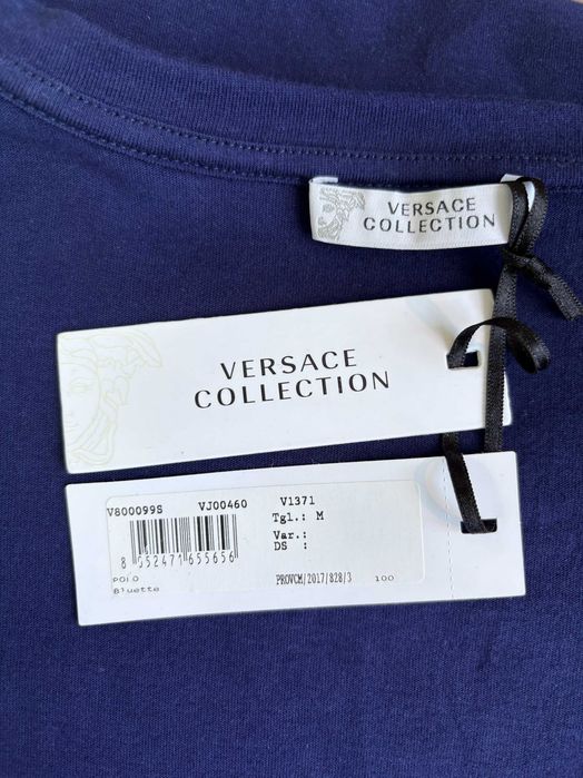 Мъжка тениска Versace Collection с принт, оригинал, нова - S, M, L, XL, XXL - бяло, синьо