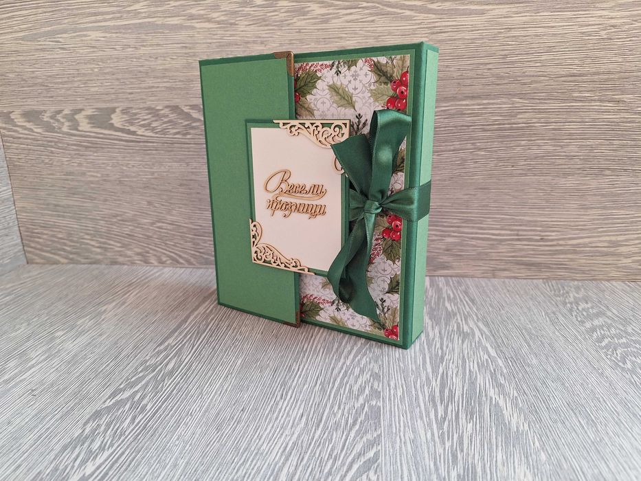 Коледни албуми в бордо или тъмно зелено, ръчна изработка /59.3-4