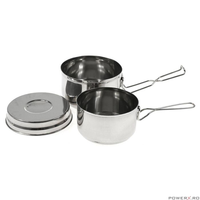 Set vase pentru camping, din inox, 3 piese 15.4/15/13cm, Kinghoff