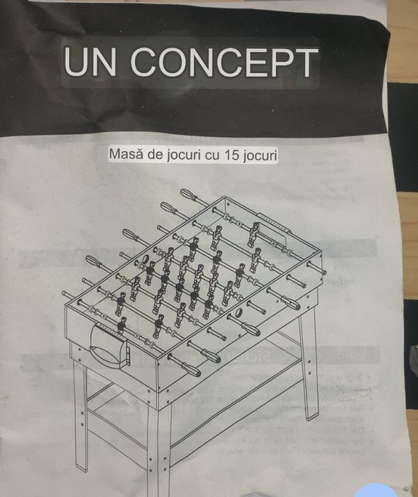 Masa de joc  15 in 1, biliard, foosball, hochei, tenis de masa, sah si multe alte jocuri