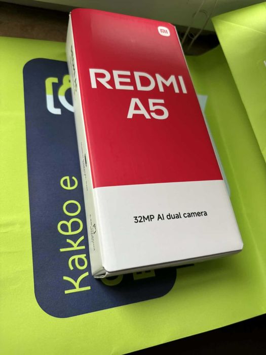 Смартфон Xiaomi Redmi A5, 4GB RAM, 128GB, Black+ Безжични слушалки E6s