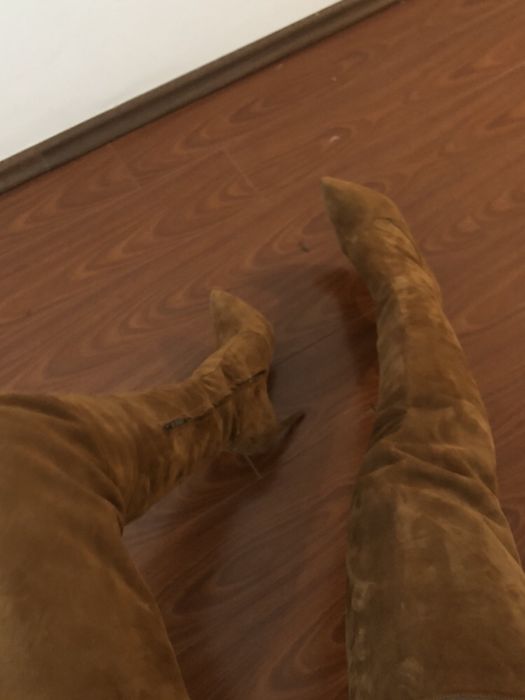 Cizme din piele peste genunchi