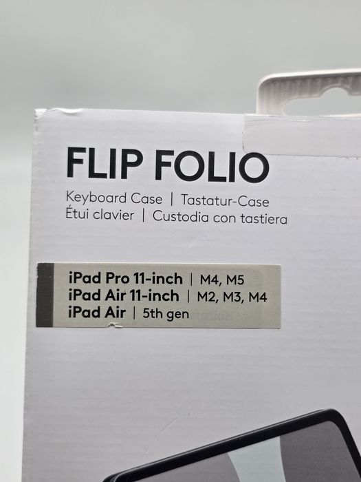 Husa cu tastatura Logitech Flip Folio pentru iPad Air/Pro de 13 inch, Graphite, SIGILATA