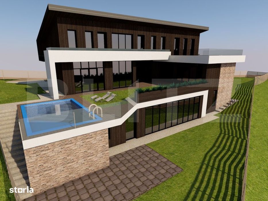 Teren intravilan cu proiect de casa individuala, panorama deosebita
