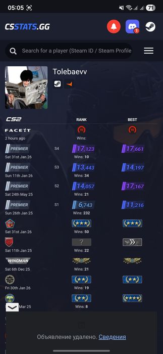 Steam аккаунт CS2