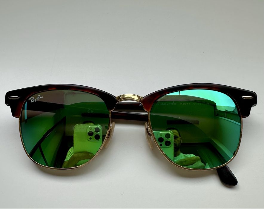 Ray Ban RB3016 Clubmaster зелени огледални/mirror лещи Made in Italy