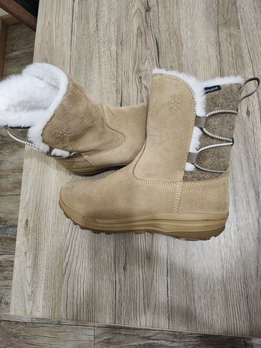 Дамски непромокаеми кожени ботуши за преходи в сняг SH500