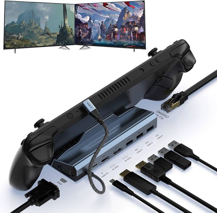 Steam Deck, ROG Ally, Switch док станция с лан портом. Разные,металл