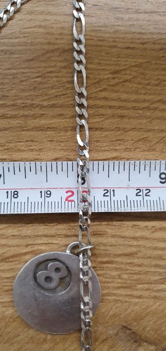 Lanț argint 925 cu pandantiv 925 bilă neagră 8