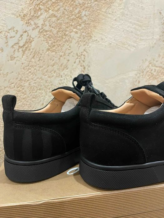 Мъжки обувки Christian Louboutin Louis Junior Spikes (Черен велур) – Размер 43