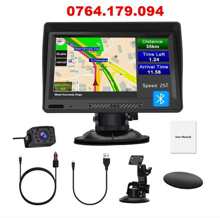 Navigator GPS ecran mare 9” Truck Harti Full Europa 2026 + Cameră Marșarier | iGO Primo | TIR / Camion