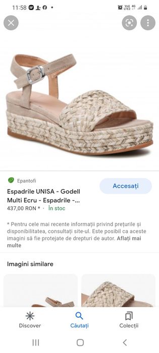 Espadrile sandale Unisa mar 37 noi