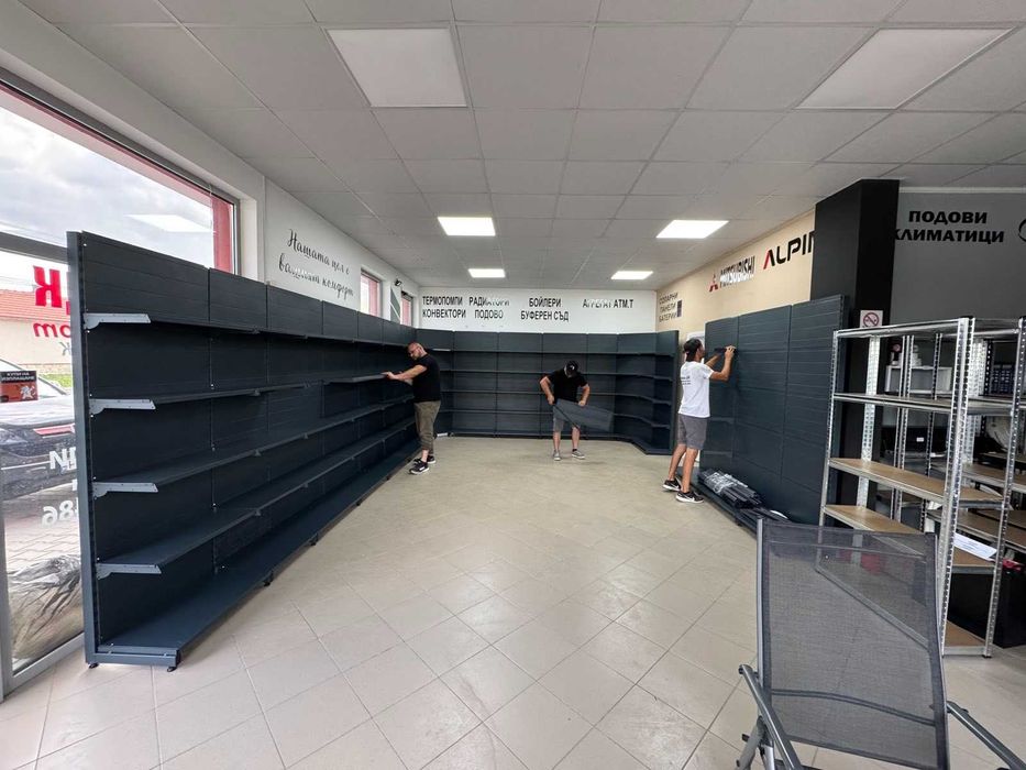 Стелажи за магазини в тъмно сив мат - НОВИ/ДОСТЪПНИ ЦЕНИ