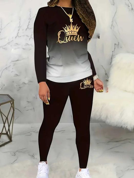 Дамски екип "QUEEN" размери S M L XL , черен и червен.