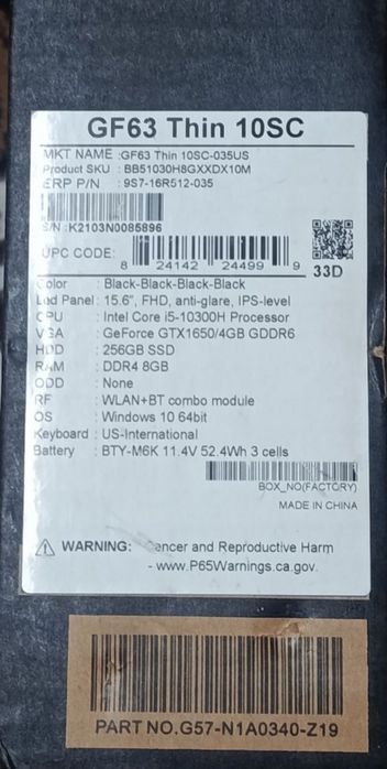 MSI 15.6 Noutbuk