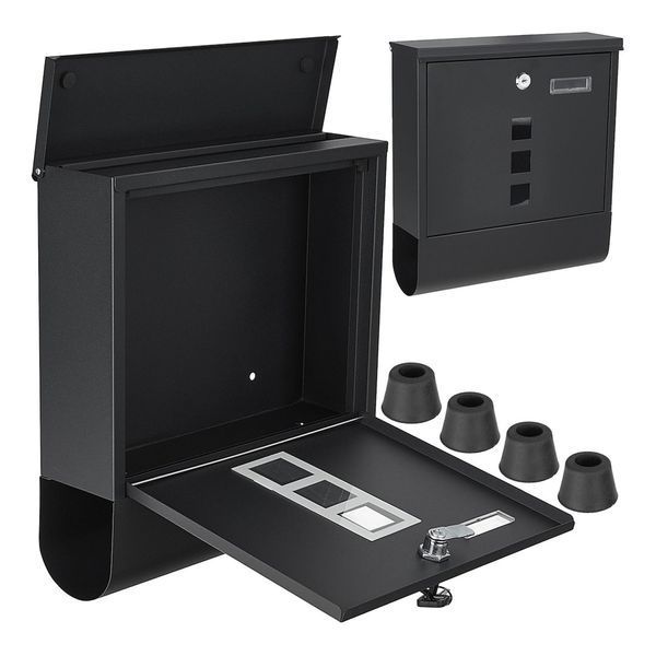 Пощенска кутия 34х30.7х10 см черна