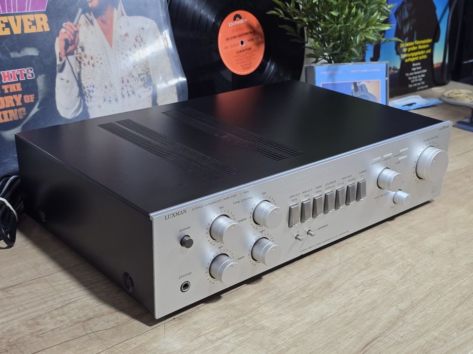 Amplificator LUXMAN L-114A, Hifi audio vintage stereo, argintie ,duo-B