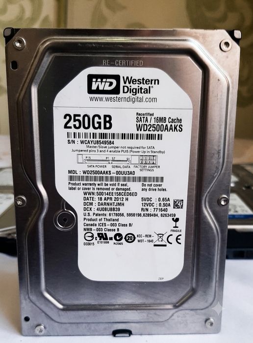 Жёсткий диск 250Гб hdd 7200rpm wd