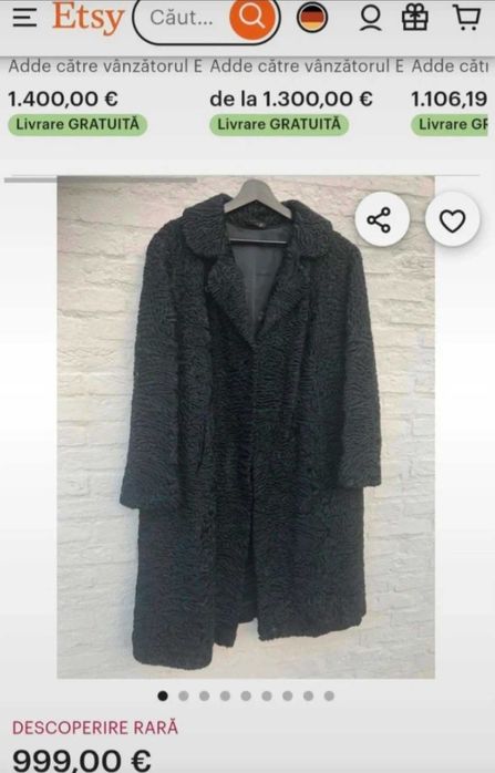 Palton din blana de astrahan