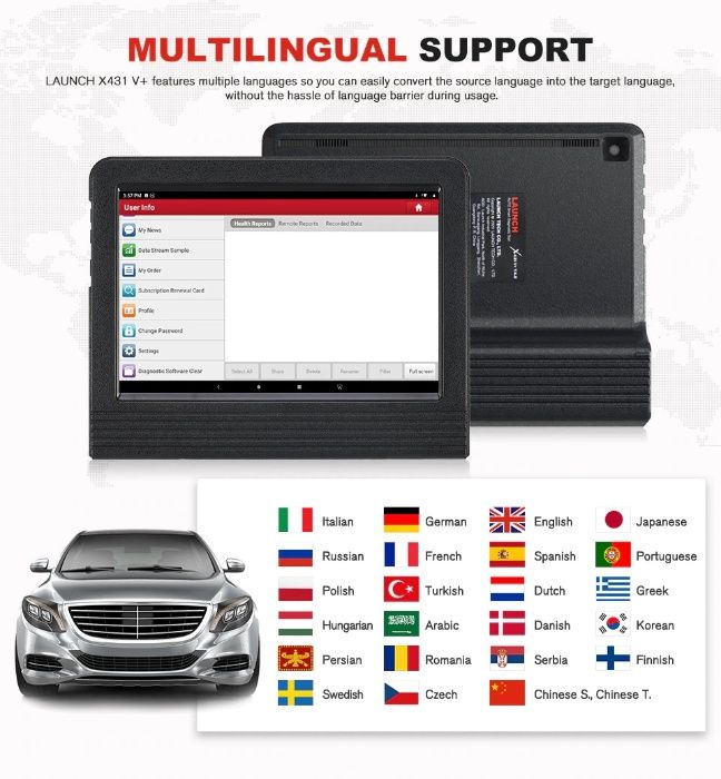 Автомобилна диагностика LAUNCH X431 V+ 10 инча - модел 2024