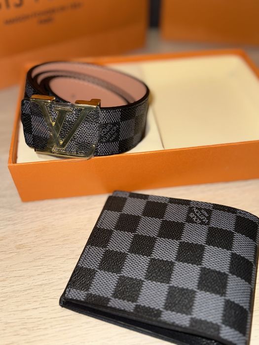 Подаръчен комплект колан louis vuitton и портфейл