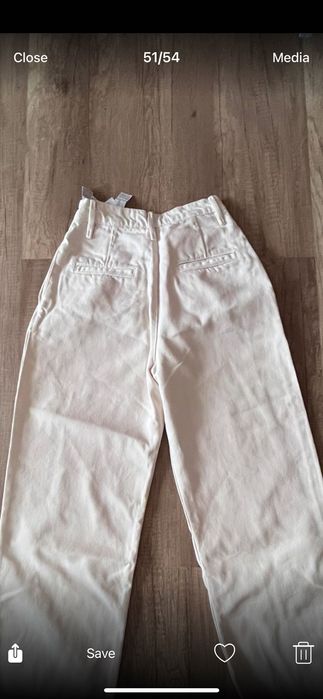 Zara дънки панталони светли екрю широки