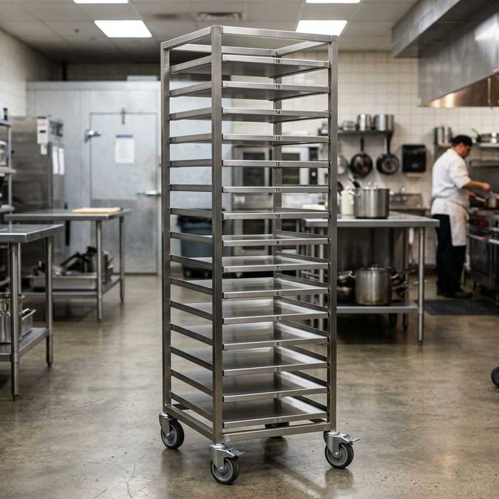 Тележка шпилька для противней нержавейка 16 уровней Stellaj Nerjaveyka