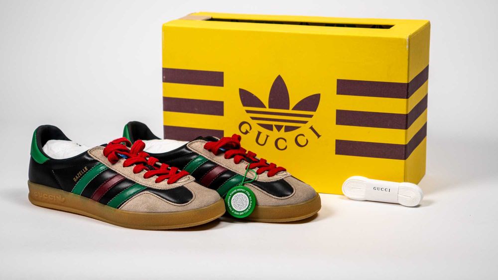 Унисекс Обувки Adidas x Gucci Gazelle Black Green Red