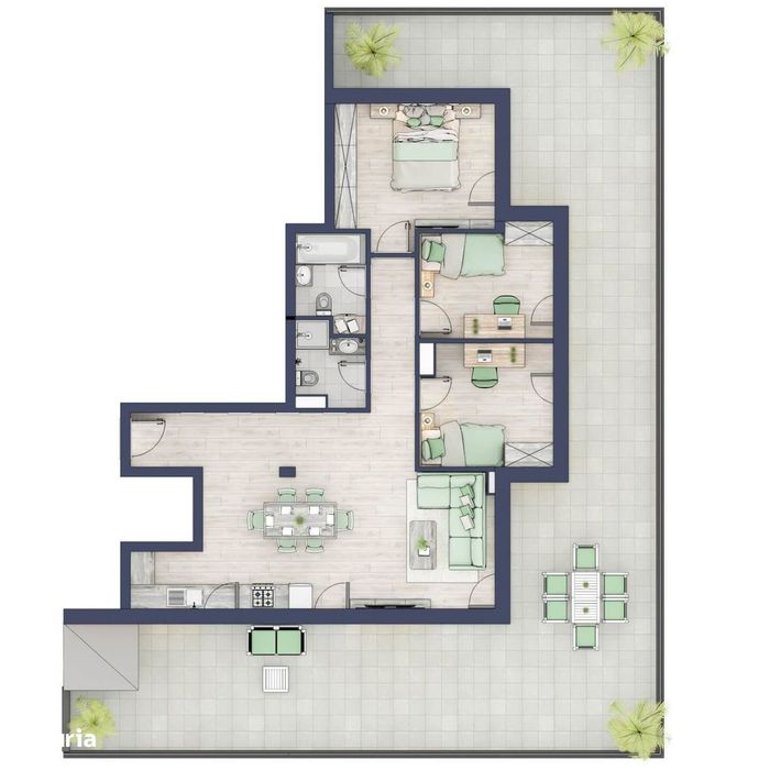 Penthouse terasa 107mp, Sibiu, Turnisor