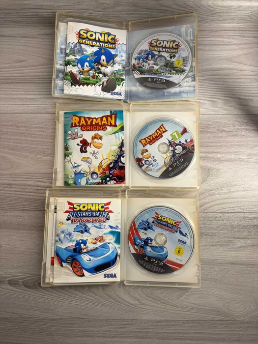 Lot 3 jocuri PS3 – Sonic Generations, Sonic Racing Transformed, Rayman Origins