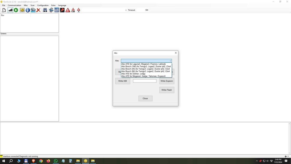 Interfata vLinker FS cu licenta Renolink v2.14 database 2024 + ddt4all