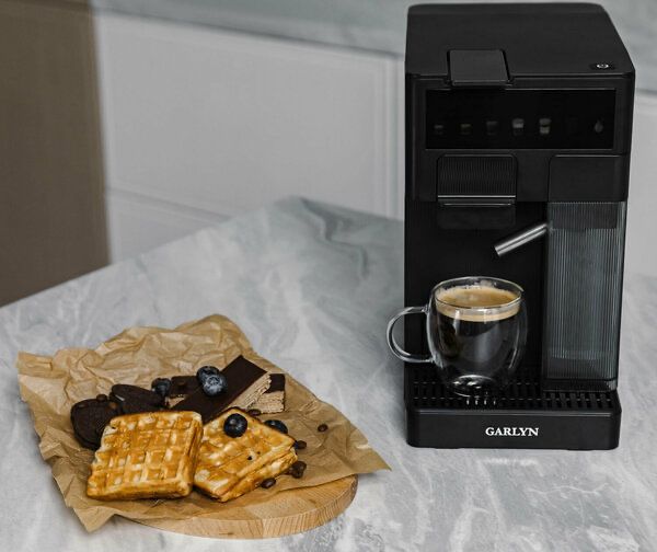 Кофеварка Garlyn Barista Compact, 1350 Вт, давление 20 бар, черный