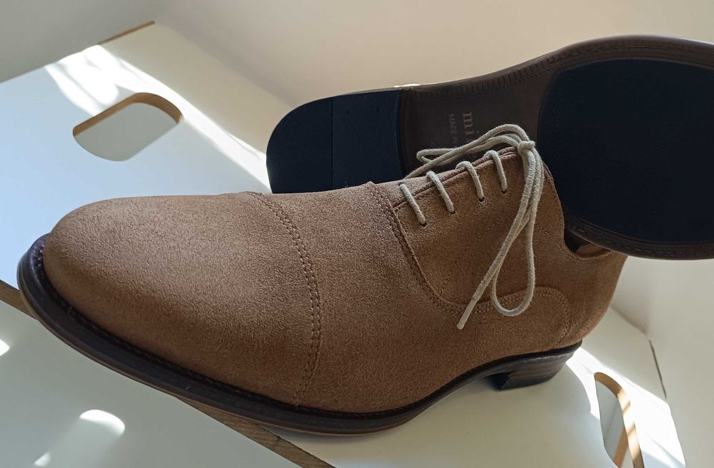Pantofi oxford 44 44.5 cap toe premium Minelli NOI piele naturala moal