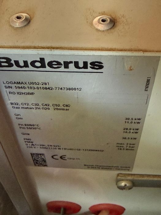 Centrala Buderus U052-28T, boiler fisurat
