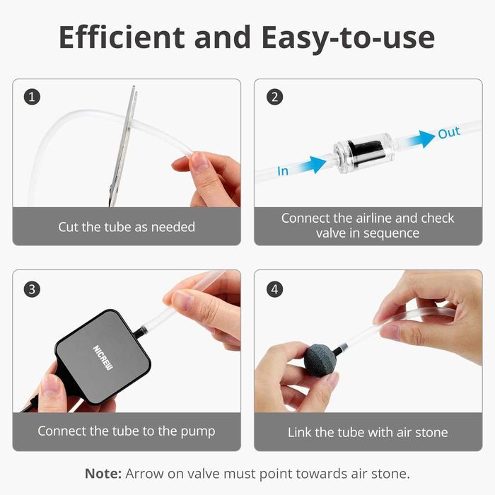 Ултра тиха аераторна помпа с единичен изход