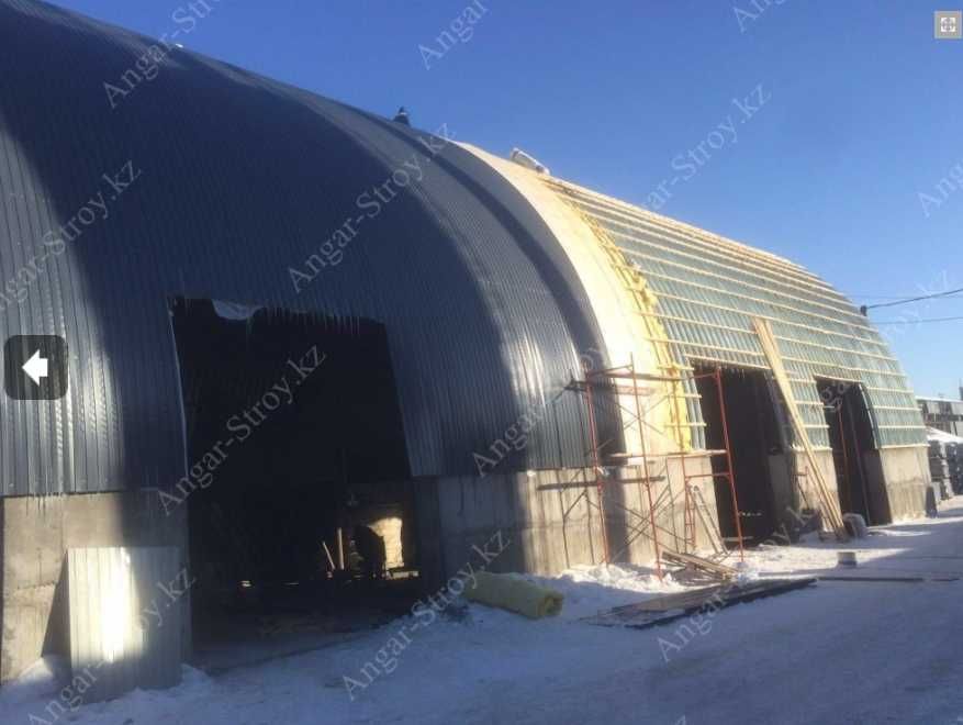 Ангары под  ключ утепленные сэндвич панелями