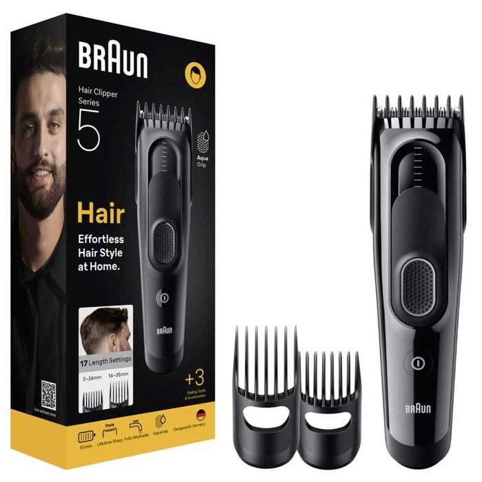 Masina de tuns parul, Braun Seria 5 HC5530, +3 Accesorii de tuns