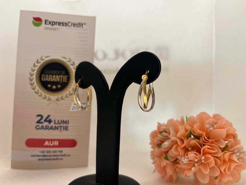 Cercei Aur 14k 2.86g (AG16 Moldova b32913)-Garantie 2 ani!