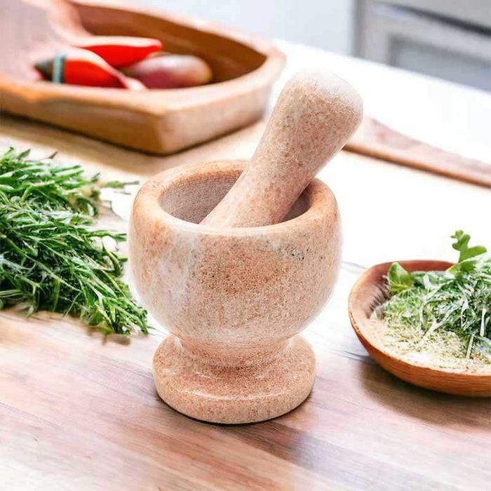 Хаван с пестик от мрамор 10 см