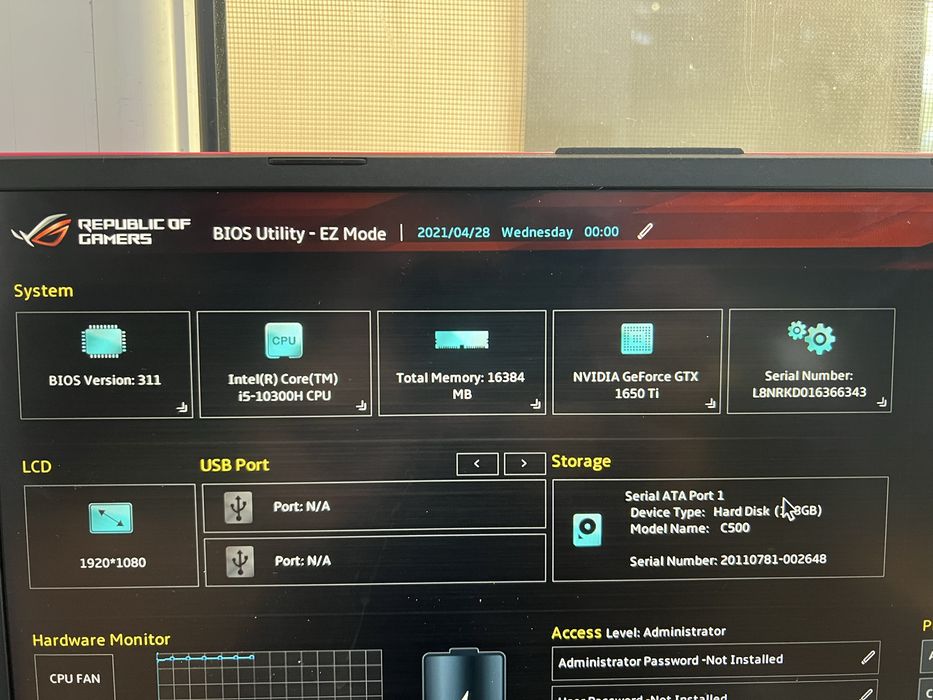 Продается игравой ноутбук Asus rog strix g15 core i5