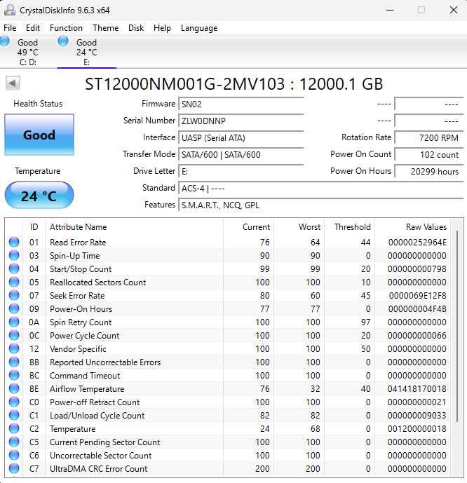 Seagate Exos X16 12TB HDD ST12000NM001G 3.5" SATA Enterprise NAS хард диск - 100% здраве