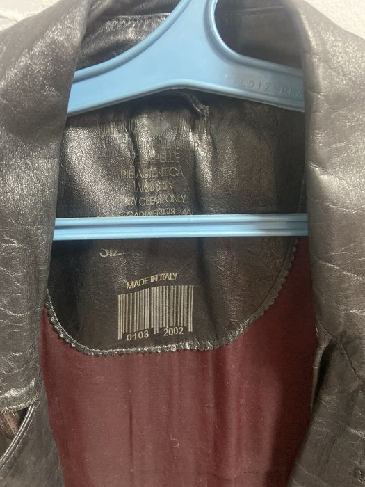 Кожаный сюртук Emporio Armani