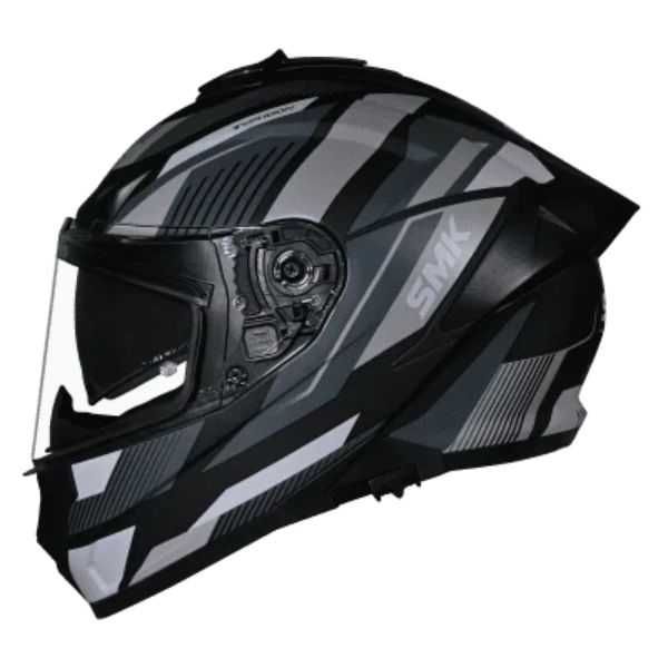 Мото каска SMK Typhoon Sparko 2026 вградени очила black/gray/white