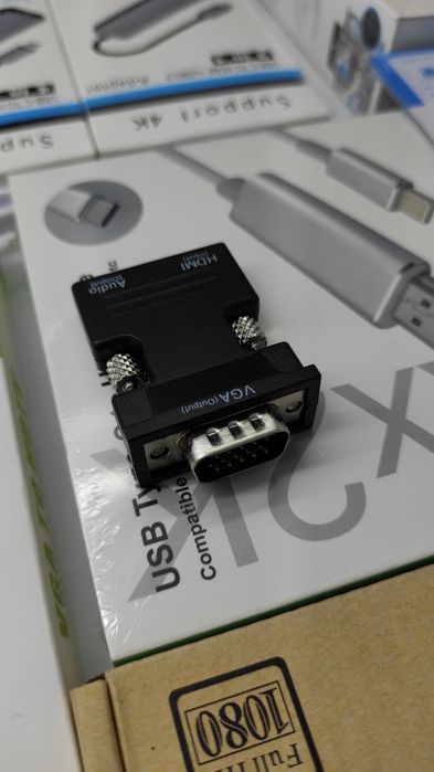 Конвертер 1×2 vga to hdmi и vga,audio,5 v dc