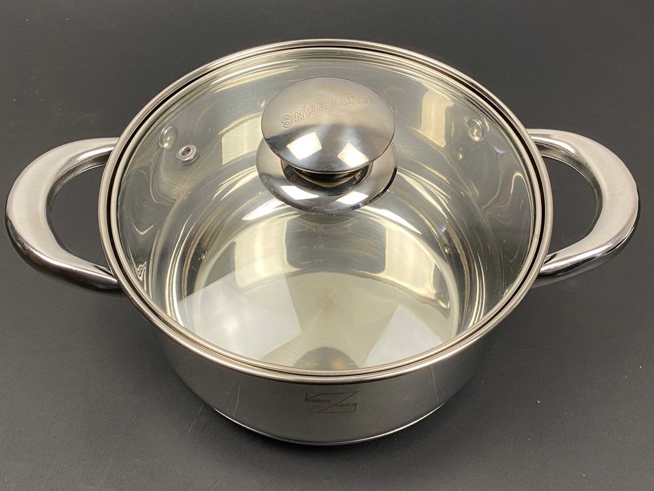 Cratita inox 2.6 litri cu capac de sticla pentru gatit rapid