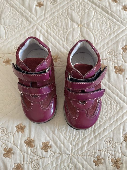 Pantofi ghetute mov Melania 21 piele naturala lacuita si intoarsa