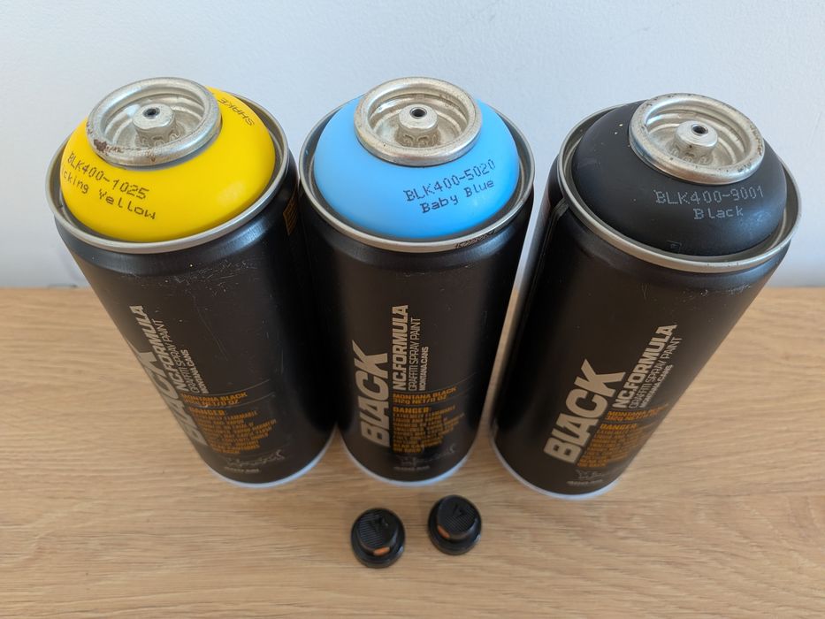Spray paint Montana BLACK - plin 100% 3 bucăți vopsea