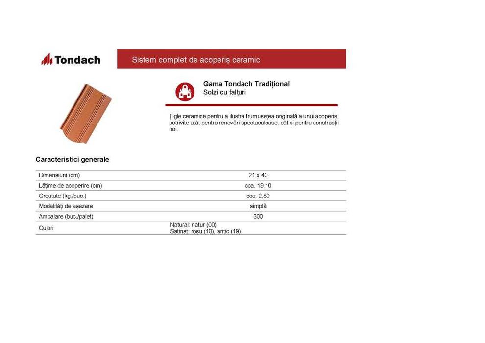 De vânzare țigle noi Tondach solzi cu falțuri natur