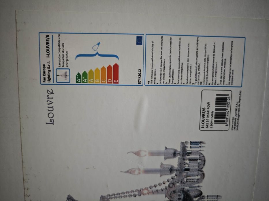 Candelabru LUX Louvre cristal ITALIA - Luce Ambiente  120cm NOU